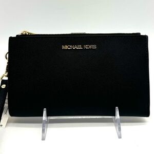 Michael Kors Large Double Zip Wallet Black/Gold